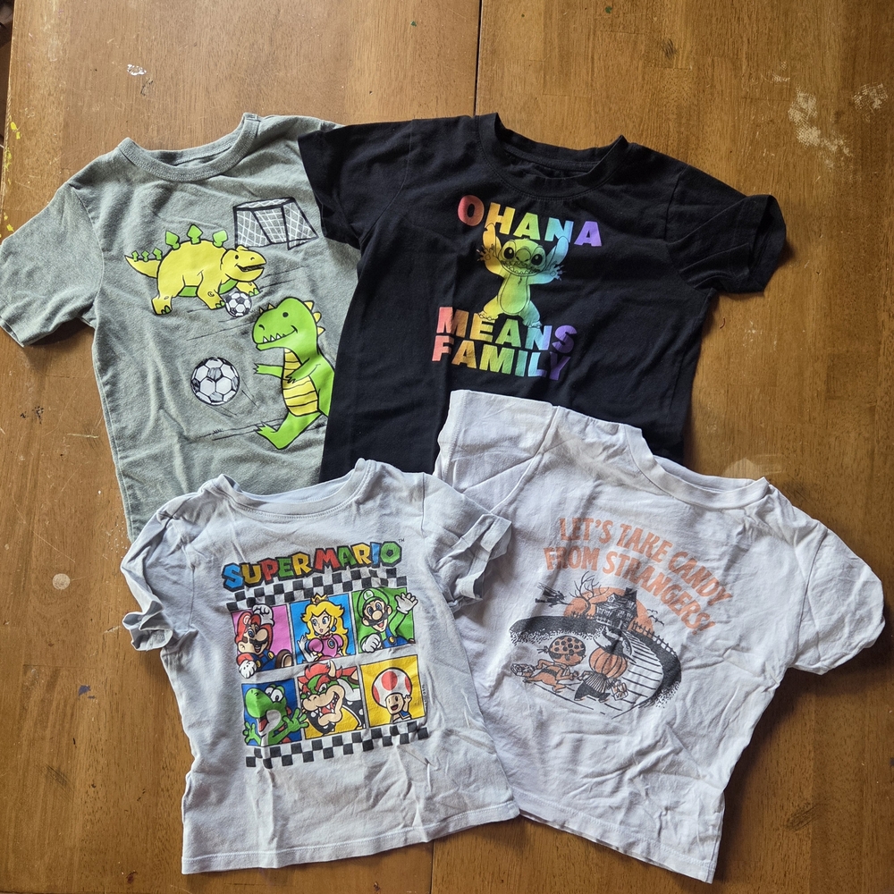 Old Navy Kids T-Shirt Set - Black, Gray, White, Green